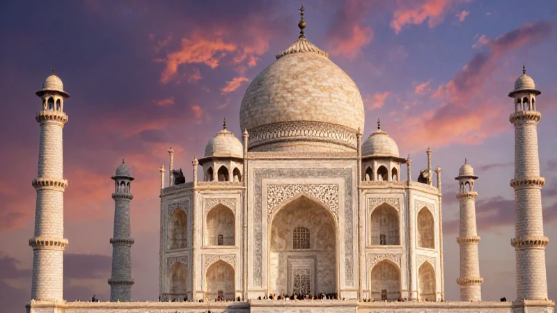 Qué sabes sobre la ubicación y características del Taj Mahal 4 Taj Mahal al amanecer con diseño cultural