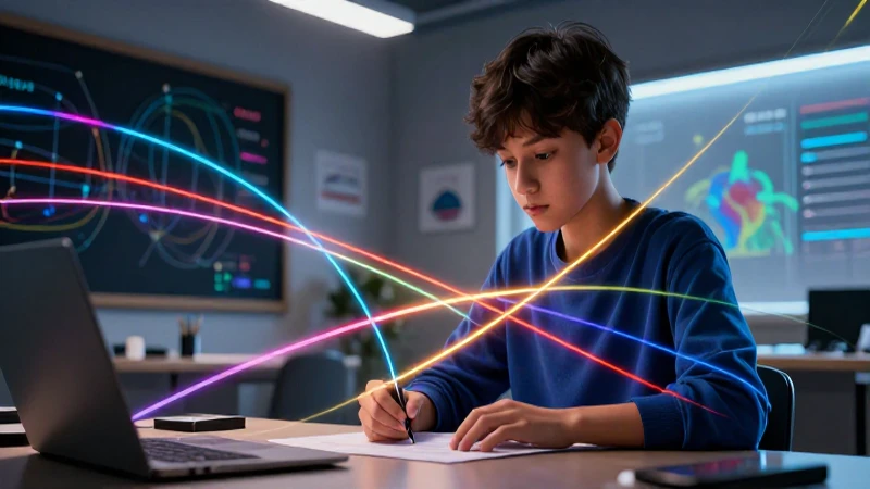 Estudiante aprende geometría con tangentes avanzadas