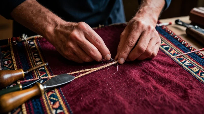 Artesanos meticulosos tejen tapices con estilo clásico