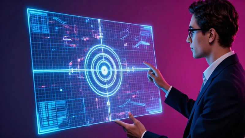 Consultor futurista con estilo cinemático vibrante