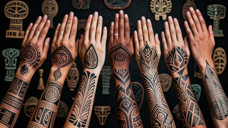 Tatuaje: Historia, Significado y Definición Esencial 3 Tatuajes tribales detallados con ambiente cultural sofisticado