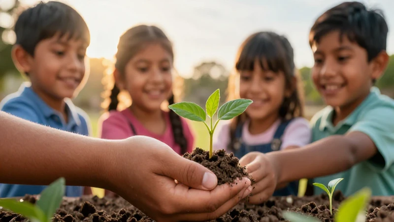 Niños mexicanos cultivan alegría y crecimiento