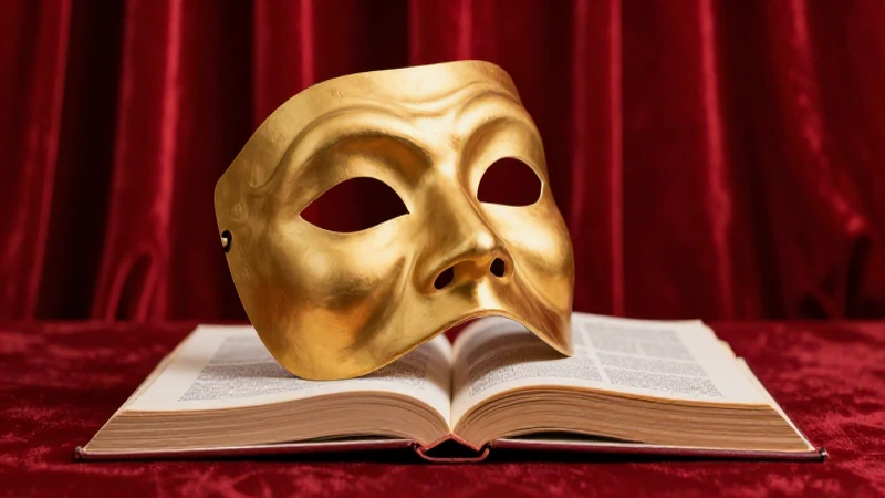 Teatro: Origen, características y partes de una obra 4 Máscara teatral detallada en fondo de terciopelo rojo