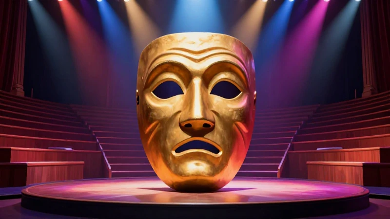 Cuáles son origen y características del teatro griego 7 Escena griega con máscaras y luz intensa