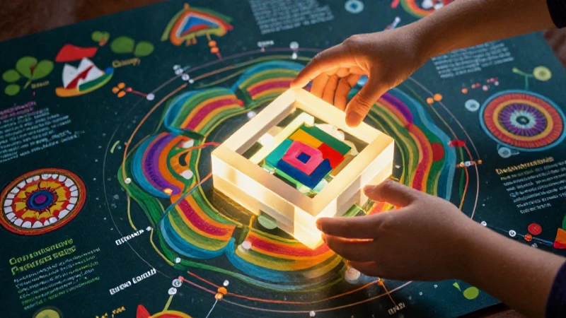Cuáles son las técnicas: concepto, tipos y ejemplos 4 Manos manipulan estructura geométrica vibrante y educativa