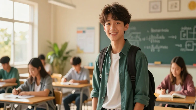 Transforma tu vida académica con Telebachillerato Comunitario UVEG 6 Estudiante sonriente en aula con luz dorada