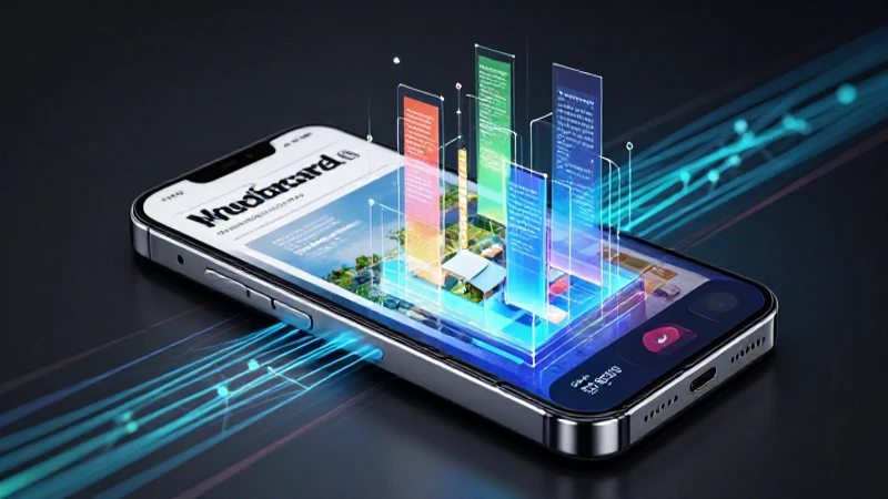 Teléfono elegante con datos holográficos en alta calidad