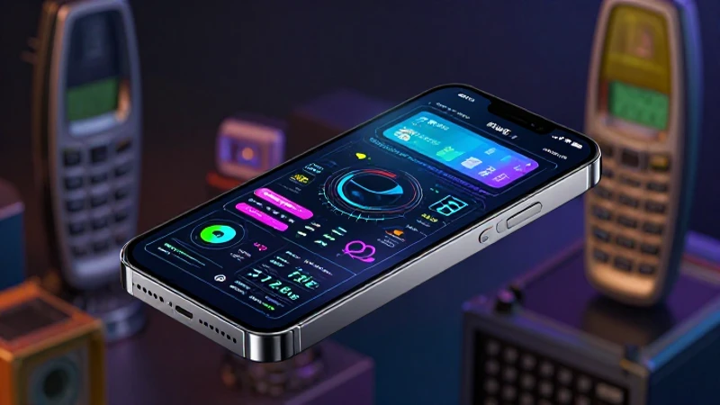 Smartphone moderno con visualización de datos