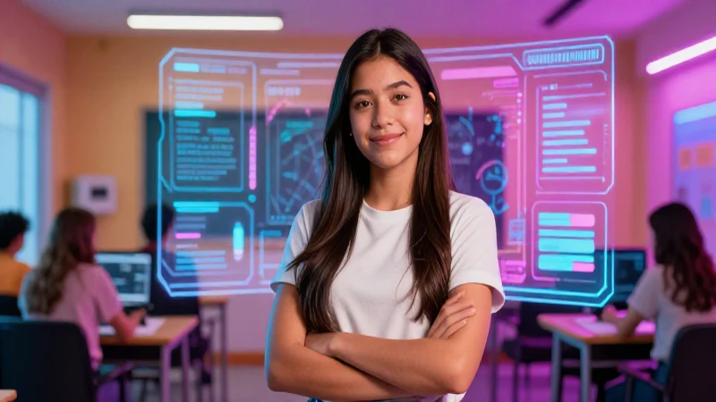 Estudiante mexicano con aprendizaje digital dinámico