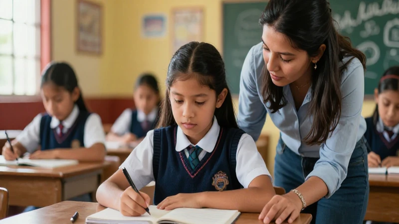 Maestro guía a estudiante en Oaxaca