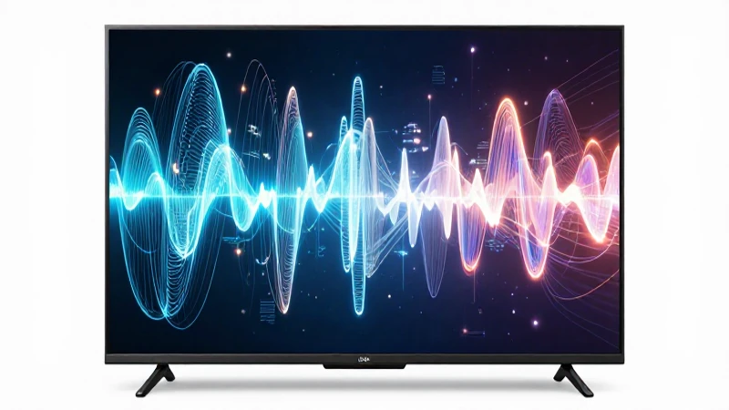 Televisión: qué es, definición y conceptos clave explicados 4 Pantalla moderna con ondas energéticas y vibrantes