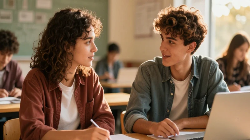 Jóvenes en conversación bajo luz dorada