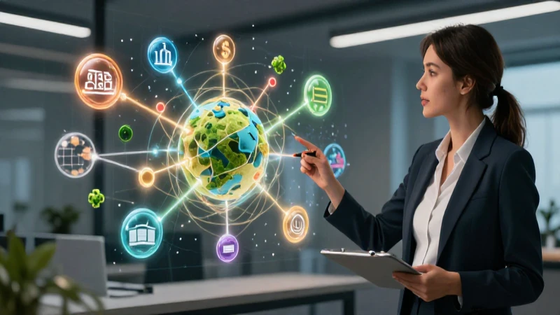 Mujer presenta datos en visualización de conocimiento