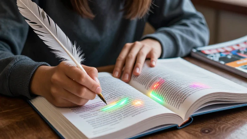Estudiante lee libro con estilo profesional y vibrante