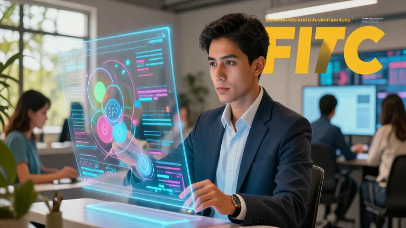 Profesional mexicano en entorno digital dinámico
