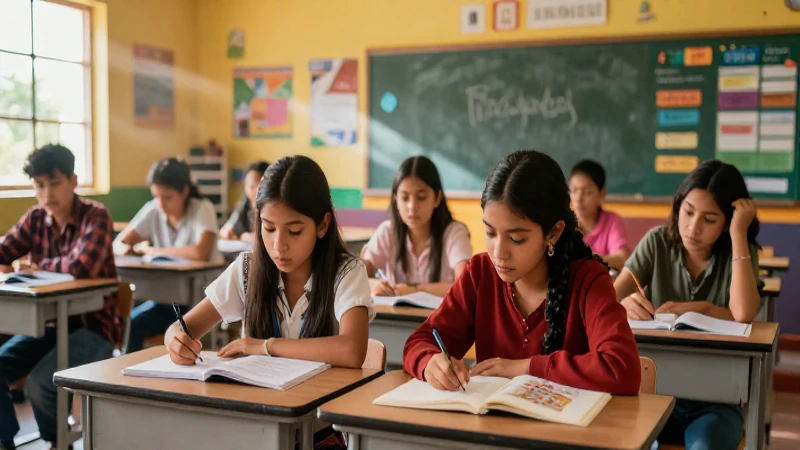 Vibrante aprendizaje en aula mexicana dinámica