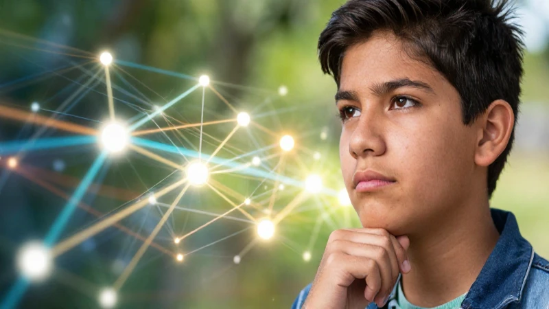 Estudiante mexicano con red de datos abstracta