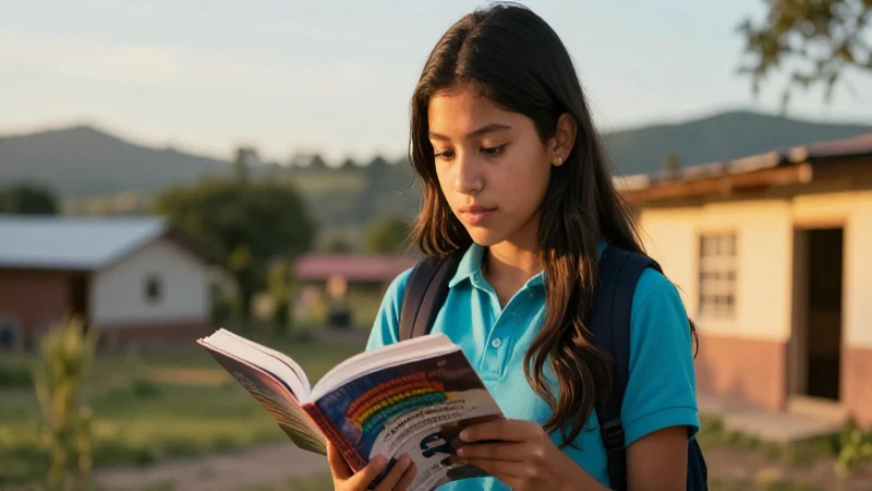 Joven mexicano enfocado estudiando con luz dorada
