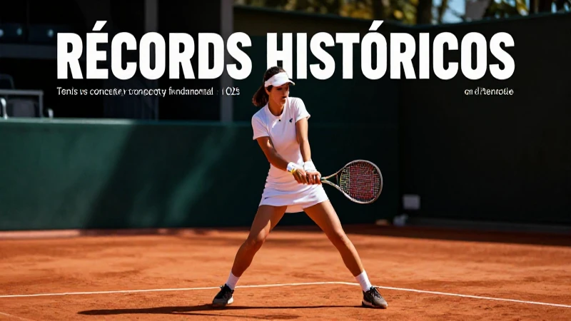 Concepto visual de récords históricos en tenis