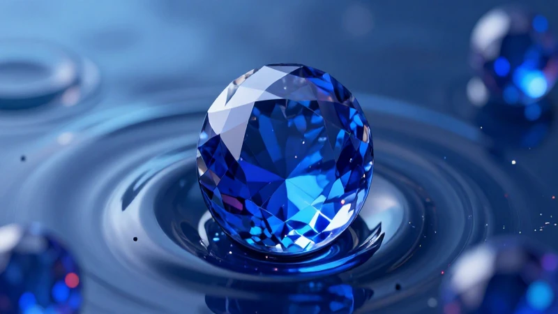 Gota de zafiro hiperrealista en detalle técnico