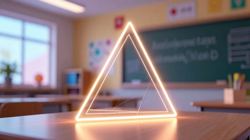 Geometría 3D educativa con iluminación vibrante