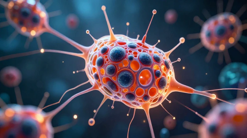 Teoría celular: Concepto, historia, postulados y principios 8 Célula biológica vibrante y datos abstractos brillantes