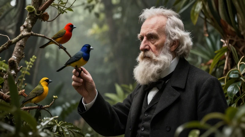 Darwin estudia finches en entorno prehistórico