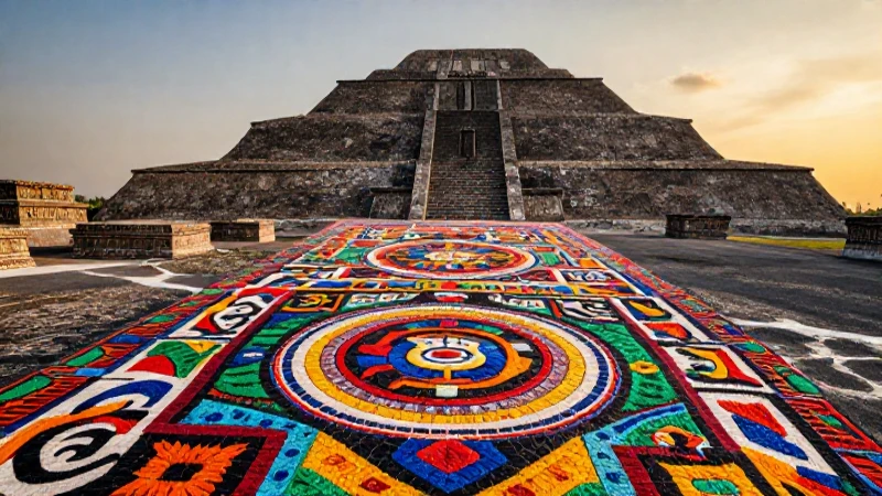 Teotihuacanos: Historia, Religión y Aportes Culturales 5 Artesano de Teotihuacán con textil en pirámide