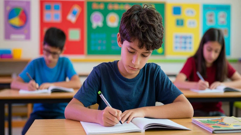 Estudiante motivado, entorno moderno, estética vibrante