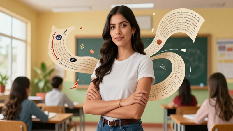 Ilustración de maestra mexicana, diseño cinemático