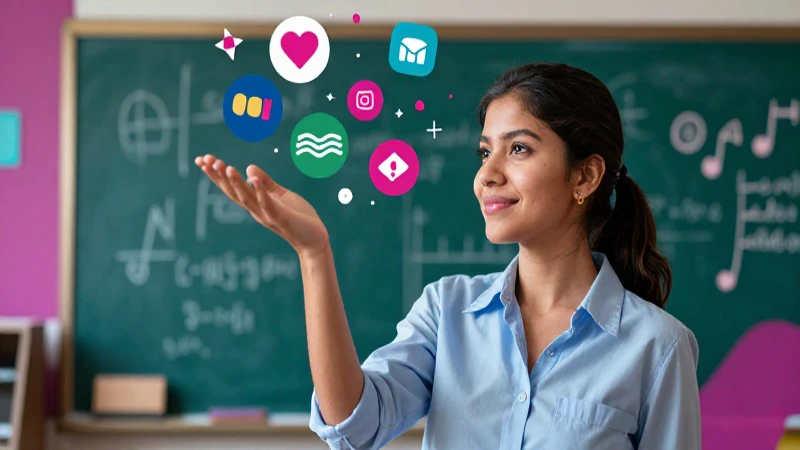 Maestra mexicana vibrante, estilo moderno y educativo