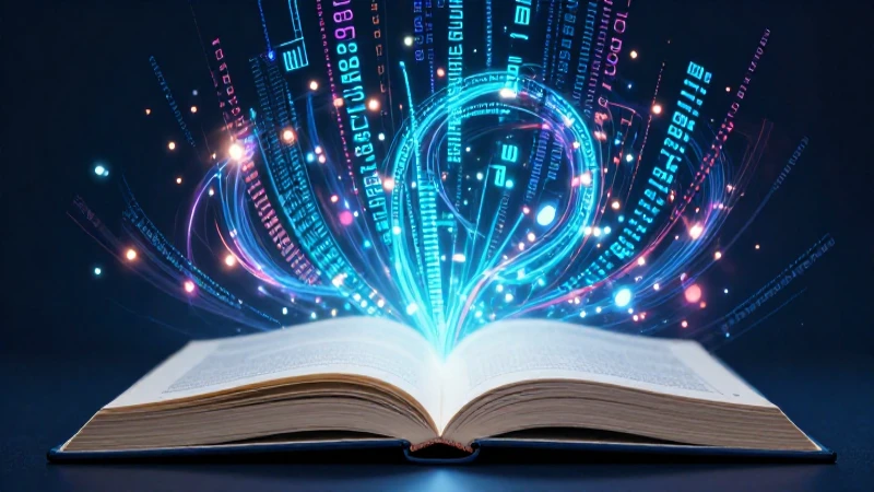 Tergiversando: Definición y Concepto de Tergiversar 5 Código digital vibrante rodeando un libro abierto