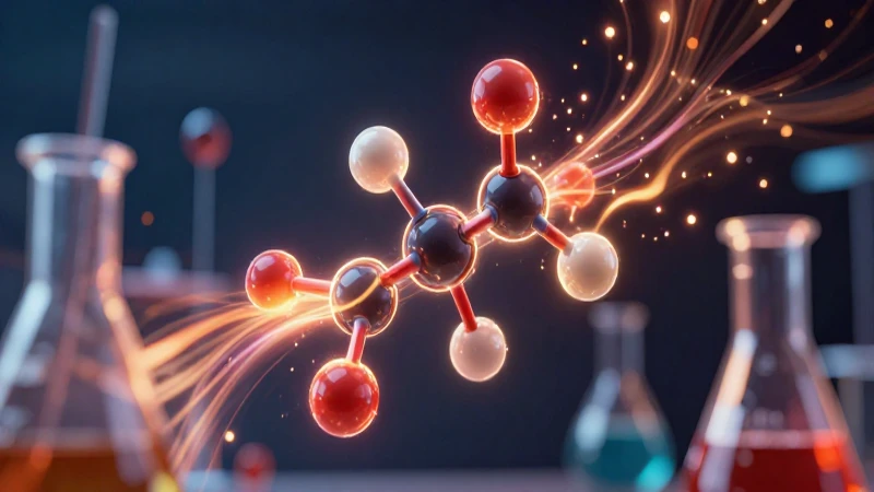 Reacción química dinámica en un matraz estilizado