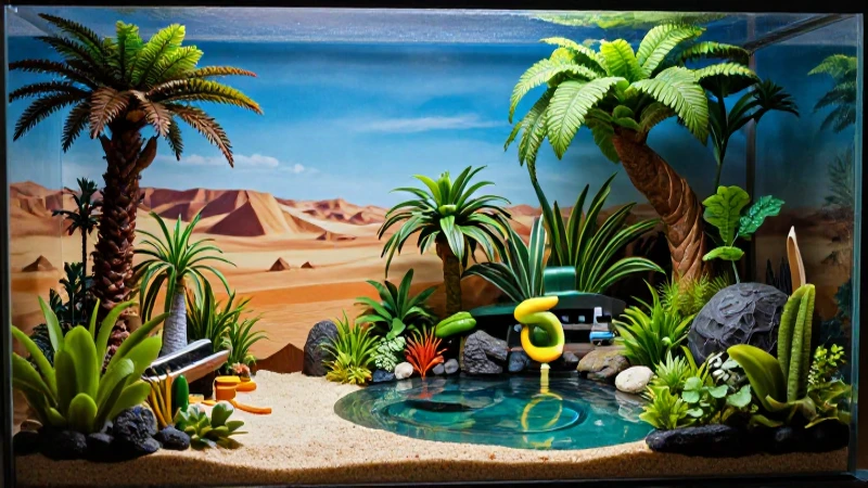 Terrario miniatura de ecosistemas hiperrealistas y vibrantes