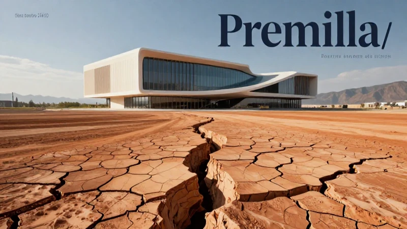 Arquitectura moderna frente a tierra vibrante y temblorosa