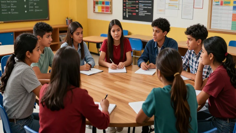 Jóvenes mexicanos estudian historia en un ambiente vibrante