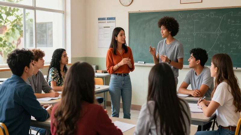 Discusión vibrante en aula mexicana moderna