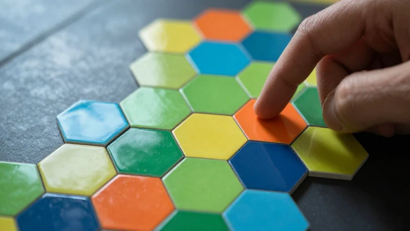Hexágono vibrante y moderno con luz