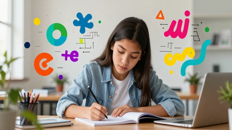 Texto cortos: 10 ejemplos de párrafos cortos efectivos 8 Estudiante mexicano escribe entre símbolos lingüísticos