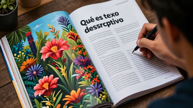 Qué es un texto descriptivo: tipos y ejemplos destacados 3 Diseño educativo vibrante sobre descripción