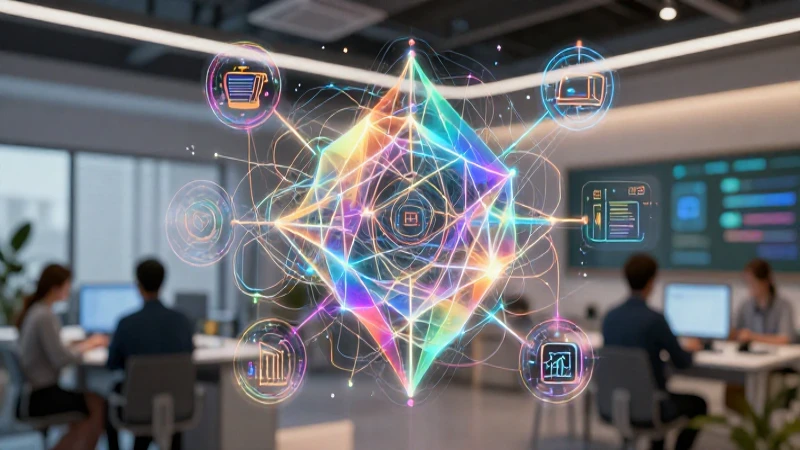 Visual futurista de conocimiento holográfico