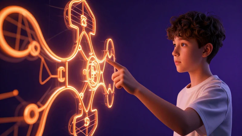 Estudiante señala estructuras lingüísticas dinámicas y brillantes