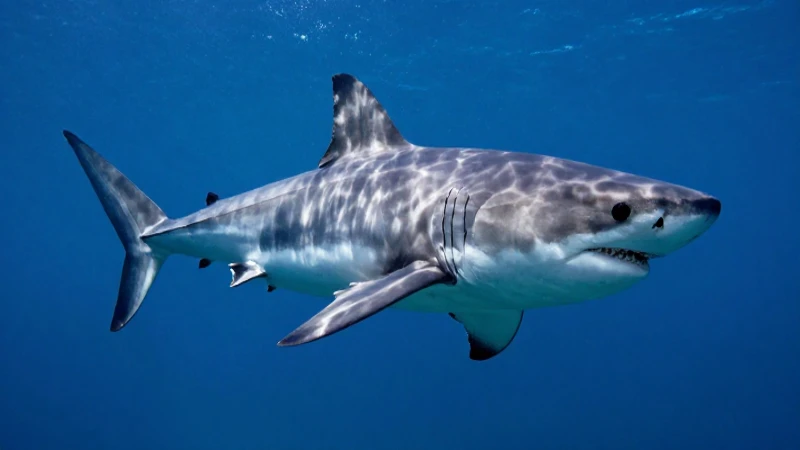 Quieres saber sobre el tiburón blanco, su hábitat y ataques 6 Gran tiburón blanco en océano tropical vibrante
