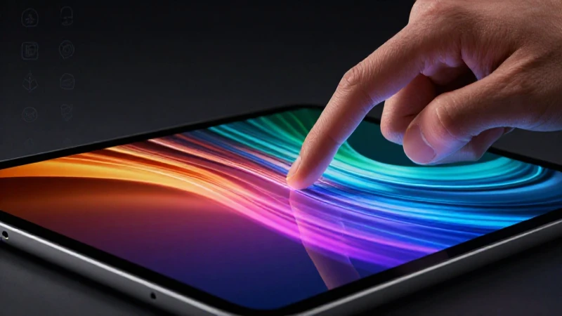 Tablet moderna con datos abstractos y luz