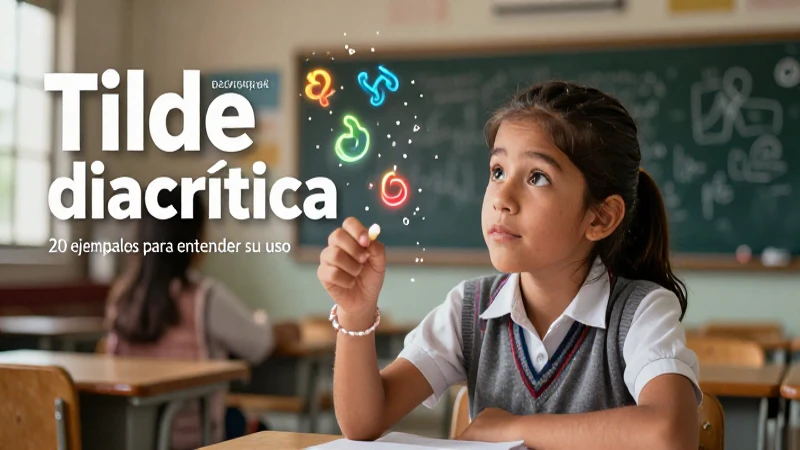 Ilustración educativa de tilde diacrítica