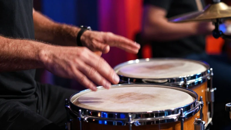 Ejecución experta y vibrante de timbales