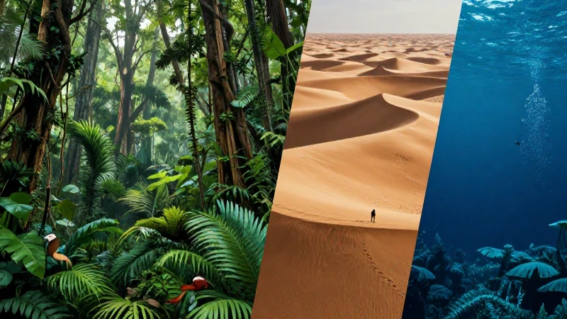 Qué tipos de ecosistemas existen y sus características 3 Biodiversidad en un único collage visual