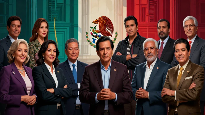 Imagen profesional de líderes mexicanos debatiendo