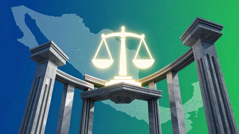 Ilustración de la justicia y estructura mexicana