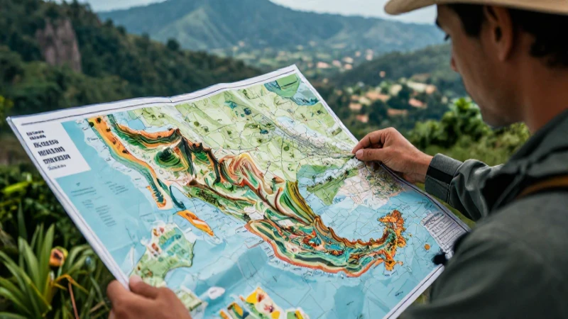 Mapa detallado revela paisaje mexicano vibrante